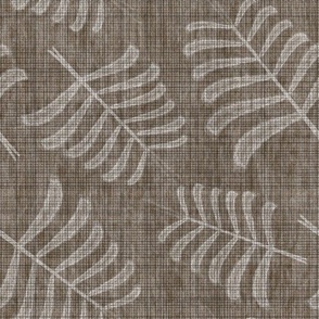 Woven Textured Palms Large Light Mix Monochromatic Neutral Interior Brown Blender Earth Tones Bark Brown Gray Taupe 6E6250 Subtle Modern Abstract Geometric