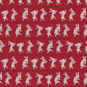 Kokopelli Marching Rabbits // Red