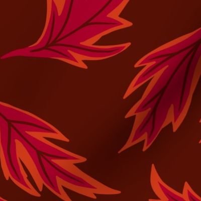 Maple Leaves // large scale // auburn background