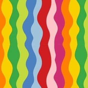 Groovy 70's Inspired Wavy Stripe 