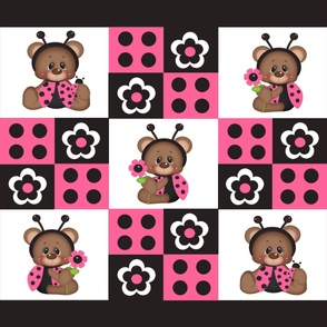 Pink Ladybug Quilt Baby Girl