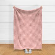 Textured Check - Small Scale - Coral and Light Pink - Linen Ikat fabric texture Checkers Checkerboard