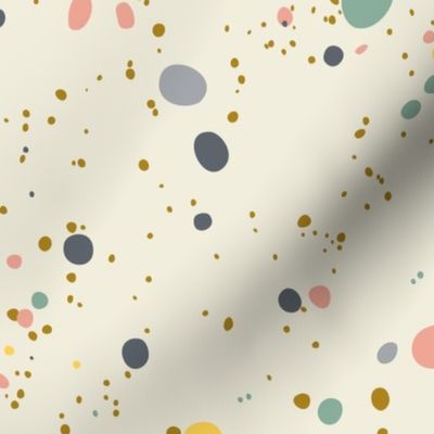 Ink Splatter Polka Dot - Multicolour - 24in - Large