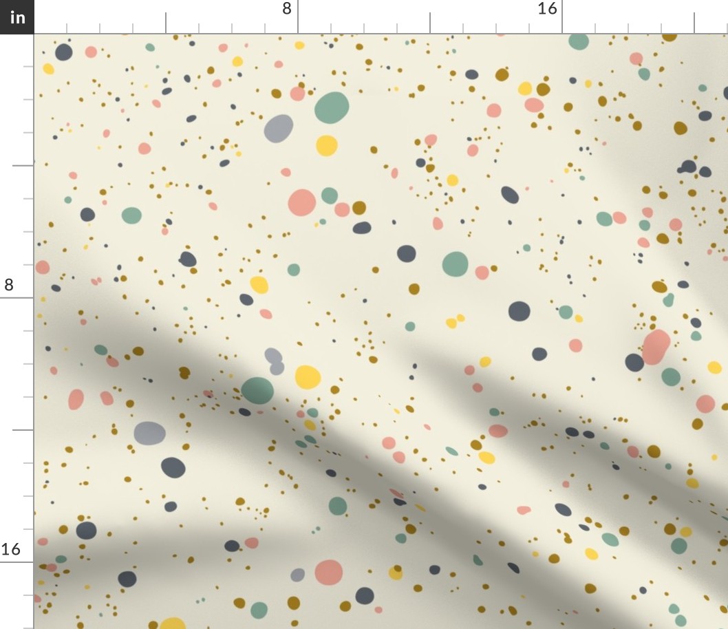 Ink Splatter Polka Dot - Multicolour - 24in - Large