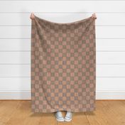Textured Checks - Large Scale - Warm Brown - Linen Ikat fabric texture Checkers Checkerboard Warm Earth Tones
