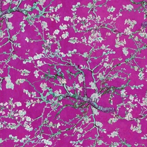 Almond blossom seamless pattern 1 magenta