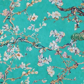 Vincent van Gogh "Almond blossom" pattern turquoise