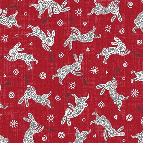 Kokopelli Rabbits Toss // Red