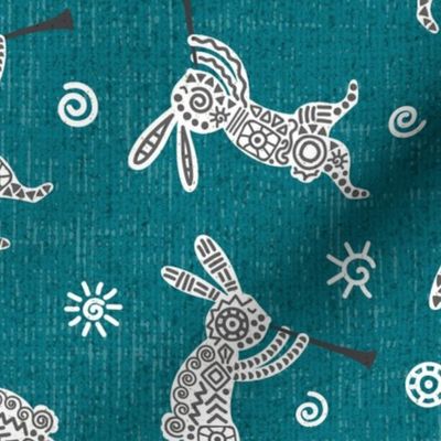 Kokopelli Rabbits Toss // Teal