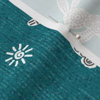 Kokopelli Rabbits Toss // Teal