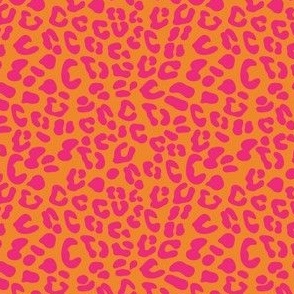 80s Leopard Print Pattern in Orange and Hot Pink