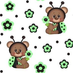 Mint Green Ladybug Bear Floral Baby Girl 