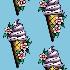 Ice Cream Cone Tattoo Flash