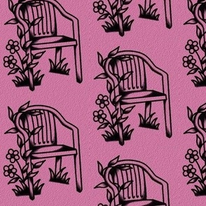 Plastic Chair Tattoo Flash Pink