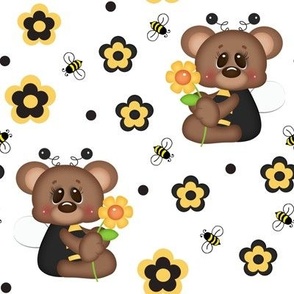 Bumblebee Bee Bear Floral Girl 