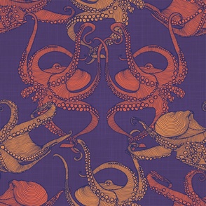 Cephalopod - Octopi - Purple _ Orange