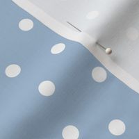 Sky blue pastel white scattered polka dots