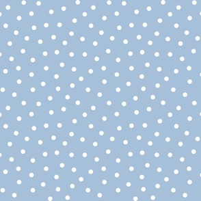 Sky blue pastel white scattered polka dots