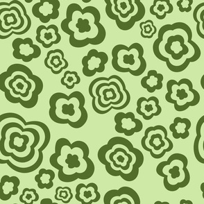 (medium) abstract floral shapes green