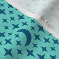 Stars and Moon turquoise