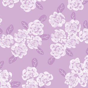 (large) Roses monochrome soft lilac