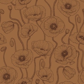 Poppies earth tones