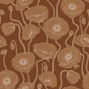 Poppies in earth tones