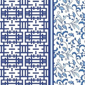 Blue Chinoiserie - geometrical borders 