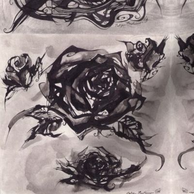 Ink Roses and Curls