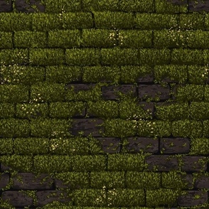 Moss on brick wall