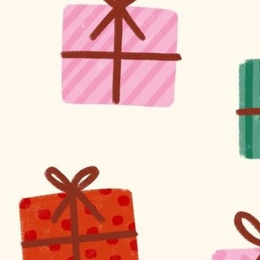 Christmas_Gifts_-_Green__Red__Pink_on_Cream_White_Background_-_Large