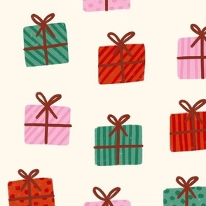 Christmas_Gifts_-_Green__Red__Pink_on_Cream_White_Background_-_Medium