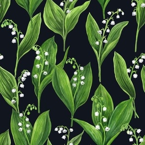 Lily of the valley on graphite black