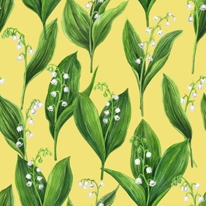 Lily of the valley on buttercup yellow