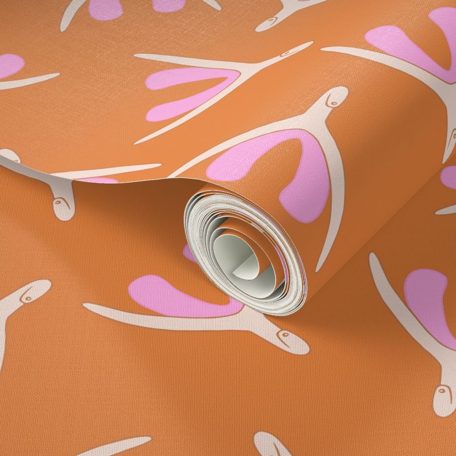 Tiny Clitoris Orange Wallpaper Spoonflower