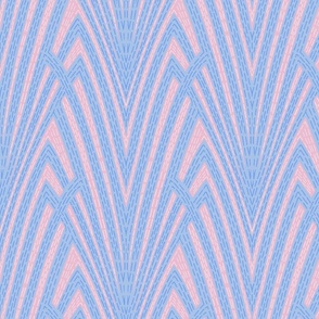 Art Deco Fescue in Blue and Pink