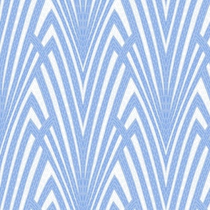 Art Deco Fescue in Blue and White