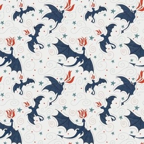Blue fire dragons