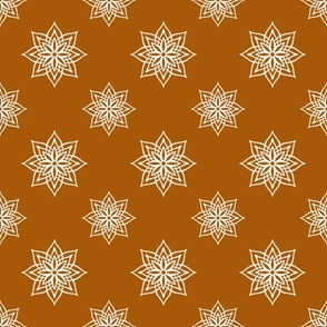 Starry Snowflakes small on terracotta red