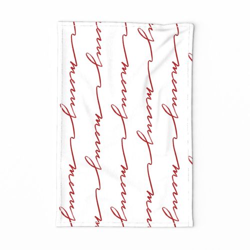 Merry Lettering Script Christmas Red on White