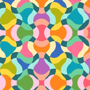 Colourful psychedelic pattern in retro style. 70s retro style.