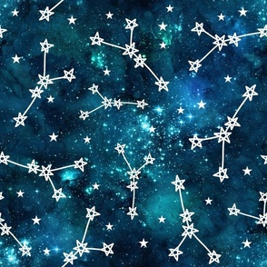 Large Scale Cancer Constellations on Teal Galaxy