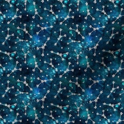 Small Scale Cancer Constellations on Teal Galaxy
