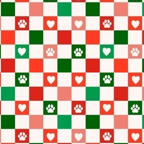 Checker Puppy love paws christmas