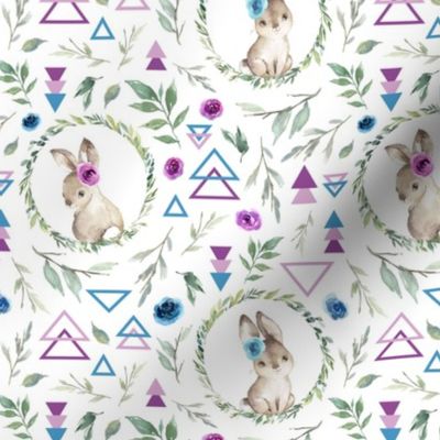 small scale geo bunnies floral