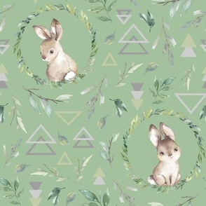 geo bunnies green