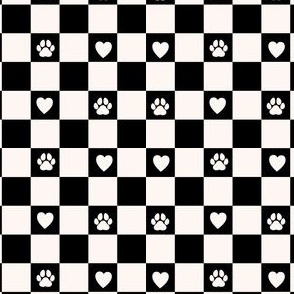 Checker Puppy love paws _black