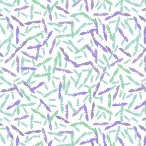 Mint and purple stylized ferns