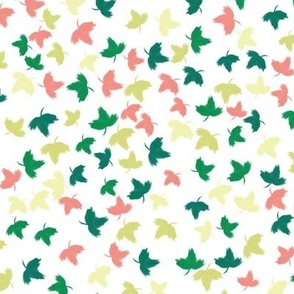 Pink and green maple leaves