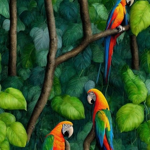 Macaws in the Jungle